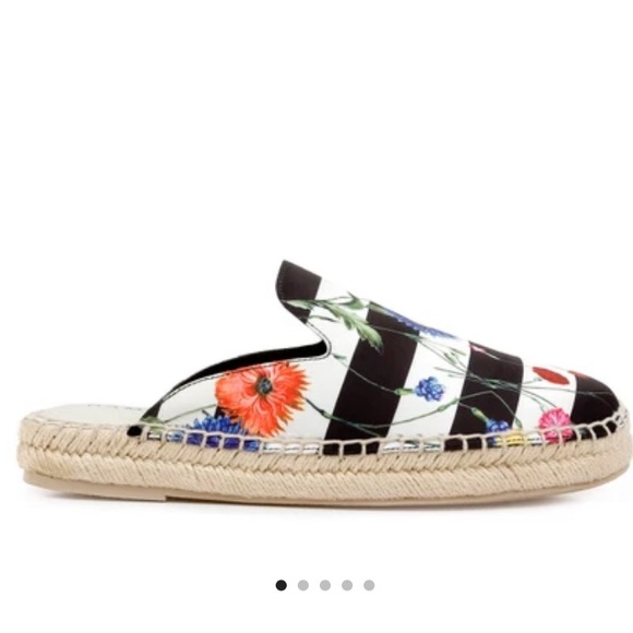 ‘NWOT Rampage Flowers and Striped Espadrille Slides Size 7.5 - Picture 4 of 5